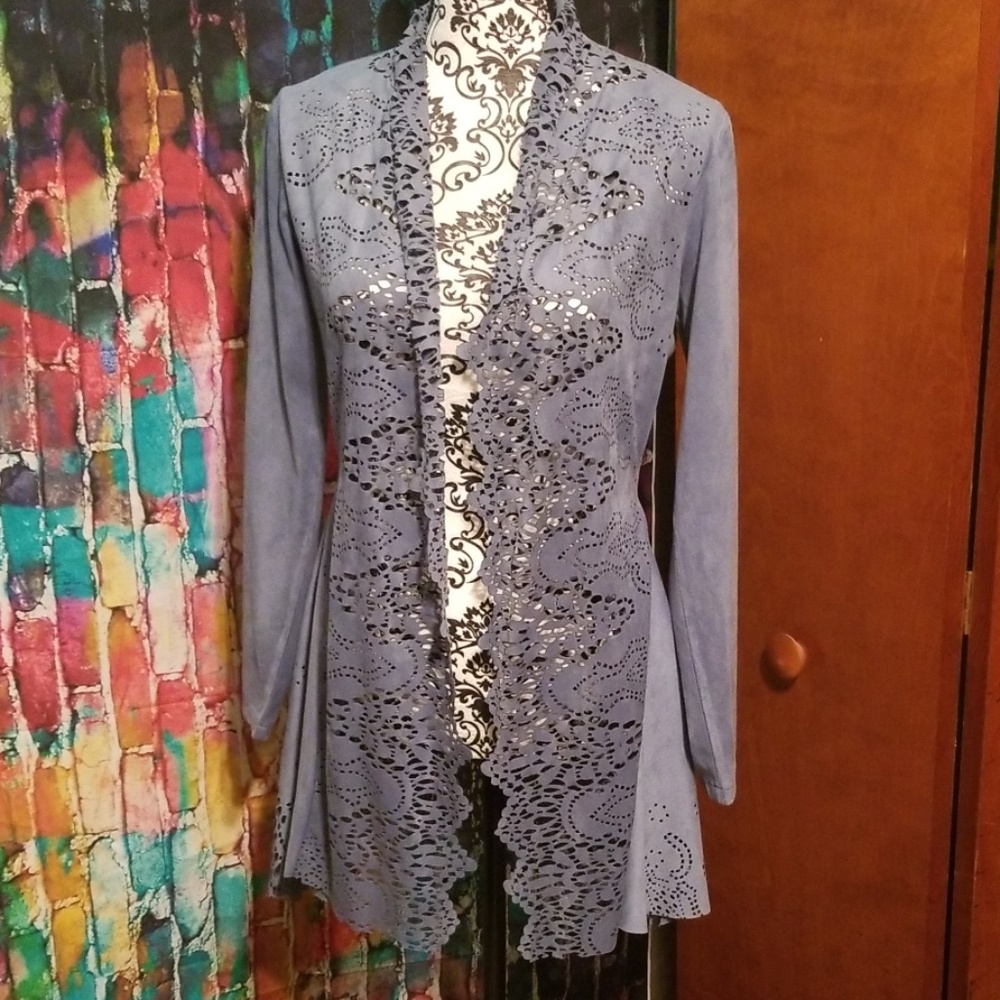 Suede like feel cardigan